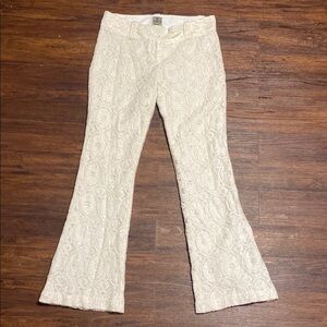 SW3 Bespoke Cream Lace Flared Pants